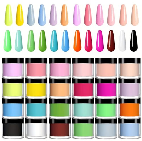 Acrylic Nail Kit, 24 Colors Acrylic Nail Powder