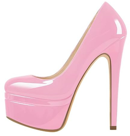blingqueen Women's Pumps Stiletto High Heel Slip-on Ankle High Platform Heels Wedding Shoes