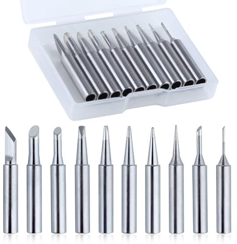 GOLD DEER 10PCS Soldering Iron Tips 900M-T-I/B/K/D/C Replacement Solder Tips Kit for HAKKO 936,937,907 Atten, Quick, Aoyue, Yihua,Vastar,Sywon,Tabiger,SOAIY and X-Tronic Soldering Station
