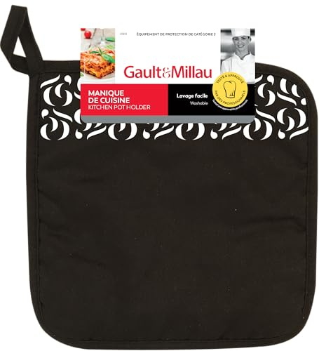 GAULT&MILLAU - Manique de Cuisine - Protection Contre la Chaleur - Design élégant et Pratique - Lot de 1, Noir