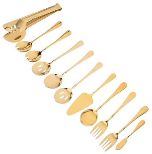MAGICLULU Cubiertos De Acero Inoxidable Vajilla Para Fiestas Para Restaurante Incluye Tenedores y Cucharas Para Servir Comida Occidental