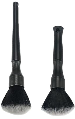 WORUIB 2 Pcs Detailing Brushes, Soft, Metal-Free, Black Plastic, Car Interior & Exterior, Motorcycles, Houses