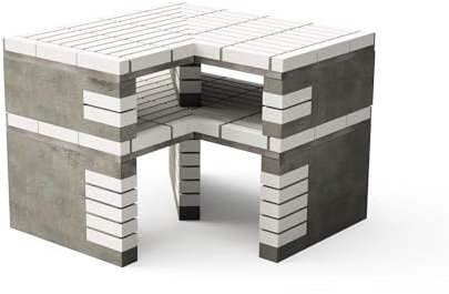 MAESTRO FERRETERO MOVELAR - Modulo angolare California Plus XL per barbecue da lavoro prefabbricato (Beige, Grigio - 107 x 64 x 64 cm) - Uso esterno