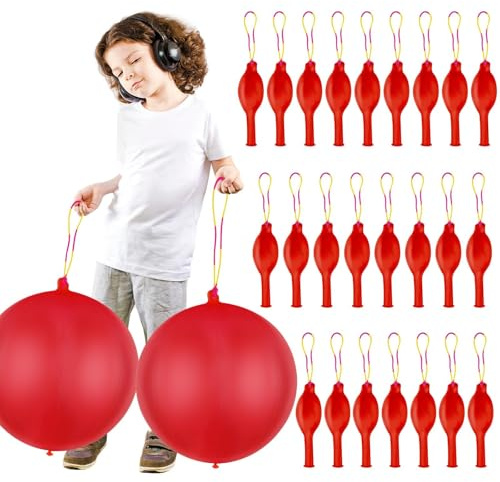 Punch Luftballons Mit Gummibändern, 24 Stück Punch Ballons, Luftballons Geburtstag Latex Ballons Groß, Hohe Elastizität Stanzballons, Party Deko Ballon für Geburtstagsfeier, Hochzeit, Babyparty (A)