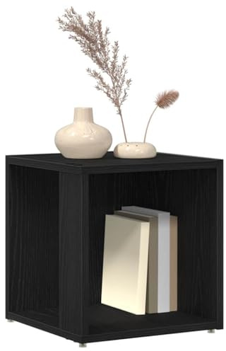 vidaXL Étagères d'angle Chêne Noir 33 x 33 x 34,5 cm Bois d'ingénierie, Unité de Rangement Salon, étagères carrées, Organisateur Moderne, Affiche Coins, Solutions murales Pratiques