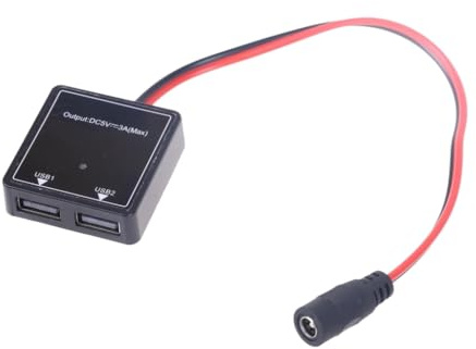 YUGSHNKFC Caricatore USB per Auto da 6V-30V a 5V3A DC5521 a Due Porte USB Adattatore Alimentazione a Ricarica Rapida per Telefono per Auto Adattatore Alimentazione a Pannello Solare Universale