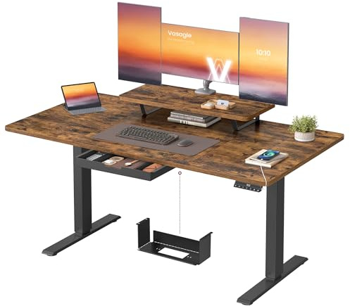 VASAGLE Electric Standing Desk, Height Adjustable, 140 x 70 cm