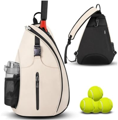 Borsa per racchette da tennis, zaino da tennis, racchetta da badminton, borsa per il trasporto per racchette, borsa per tennis, pickleball/badminton/squash(beige)