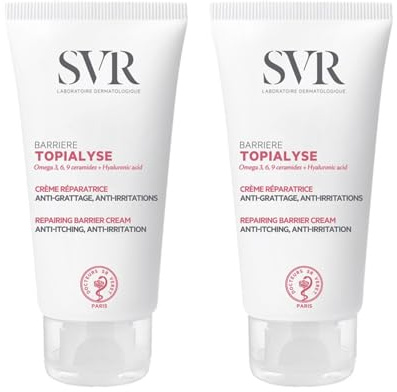 Topialyse Crème Barrière – Soin Réparateur Anti-Grattage & Anti-Irritations – Visage, Corps & Mains – Peaux Sensibles à Tendance Atopique – Résiste à l’Eau – Made in France – Lot de 2x50ml