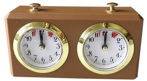 Orologio da scacchi, timer meccanico professionale per scacchi con pulsante di avvio cronometraggio, timer analogico portatile 6x4x2 per Board International