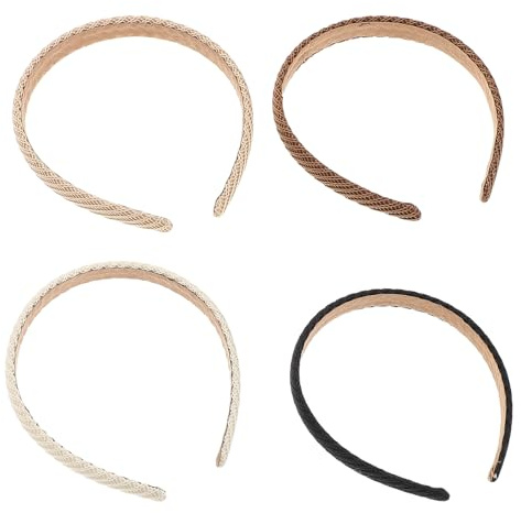 PAMINGONO 4 pièces Lot de Bandeaux Cheveux Femme Doux et Extensibles Tissu Tricoté pour Visage Maquillage Soin Spa Lavage et Yoga Accessoires Confortables et Polyvalents pour Salle de Bain