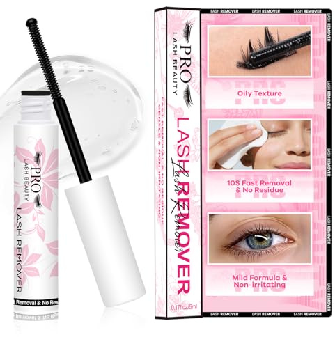Eyelash Remover for Extensions 5 ml Cluster Lash Glue Remover DIY Lash Extension Remover Eye Makeup Cleanser, Easy Removal of Cluster Eyelashes Gentle Soothing Nourishing Self-Use Oil Texture (5ml)