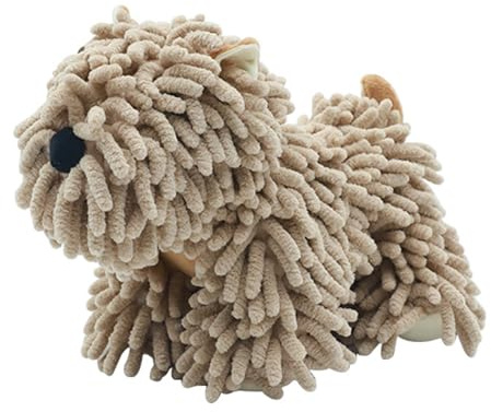 Chenille Handtuch, Weiches Saugfähiges Chenille Ball Handtuch, Cartoon Hund Plüsch Fuzzy Handtuch mit Aufhänger, Mikrofasertuch für Bad und Küche, Handtrockentuch für Kinder Waschbecken (Kaffee)