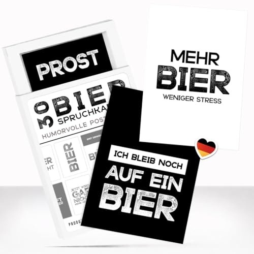 Einladungskarten Manufaktur Hamburg 30 Postkarten für Männer | Lustige Karten mit Bier Humor | Perfekt für Geburtstag, Freunde & Kollegen | Büro Werkstatt Stammtisch Lager Verein Witzig JGA Geschenk