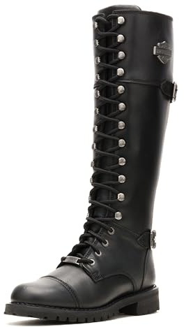 Harley-Davidson Women's Beechwood Leather Motorcycle Fashion Boot Boot, Black, 8