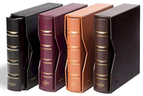 Leuchtturm 320592 Ringbinder Numis - Sammel-Ledermappe im Classic-Leder Design - inkl. Schutzkassette - schwarz