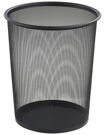 Home4You Papierkorb, Drahtpapierkorb, Schwarz, 20 L, Drahtmesh | Stabiles Drahtmesh, kratzfeste Oberfläche, 20 Liter Fassungsvermögen
