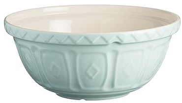 Mason Cash Colour Mix Powder Blue Mixing Bowl | 2.7 Litre Capacity | 26cm Earthenware Bowl with Classic Pattern Design | Lightweight & Dishwasher Safe | Ideal for Baking, Pastry, Cakes & Cookies
