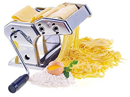 Ard'time Machine à pâte manuelle, pour créer VOS pâtes fraiches faite Maison PRO, 2 Forme di Taglio, Acciaio Inossidabile, Diversi Tagli, Macchina per Pasta Multifunzione, Inox