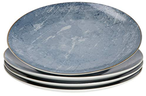 Van Well Lot de 4 assiettes plates style industriel I Ø 27 cm