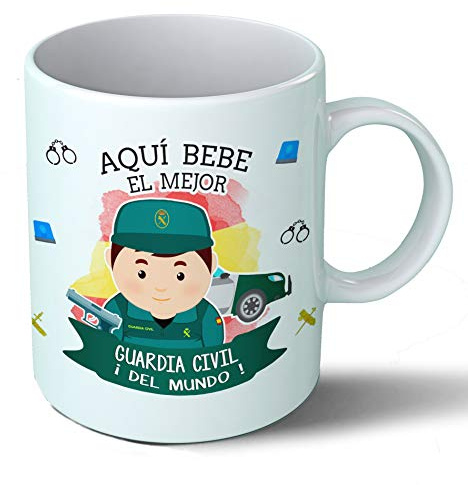 Planetacase - Taza Guardia Civil - Regalo Original - Cerámica 330 mL - Taza Desayuno Apta para Microondas y Lavavajillas - para Guardias Civiles - Resistente a Lavados