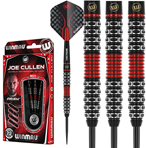 WINMAU Joe Cullen Special Edition 22 Gramm Profi Wolfram Dartpfeile Set mit Flights und Schäfte