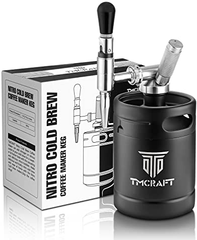 TMCRAFT 64oz Nitro Cold Brew Kaffeemaschine, Edelstahl Stout Cream Wasserhahn & Druckentlastungsventil, Home Brew Kaffeefass Stickstoff Kaffeefass