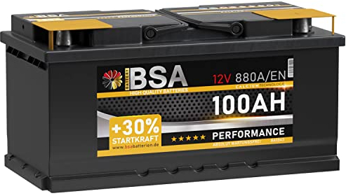 BSA Autobatterie 12v 100Ah 880A/EN +30% mehr Startkraft Starterbatterie Batterie ersetzt 85Ah 88Ah 90Ah 92Ah 95Ah