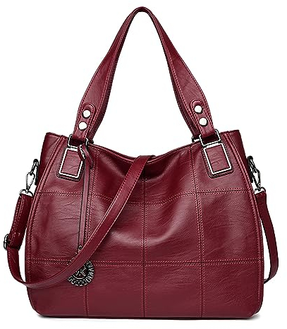 Sacmill Große Damenhandtasche PU Leder Schultertasche Taschen Tote Henkeltasche für Frauen