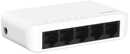 STRONG SW5000P Switch Ethernet 5 Porte Gigabit, Switch Gigabit 10/100/1000 Mbps, Switch Rete con Indicatore LED, Plug & Play, Formato Ridotto, Montaggio Desktop o a Parete, Cassa in Plastica