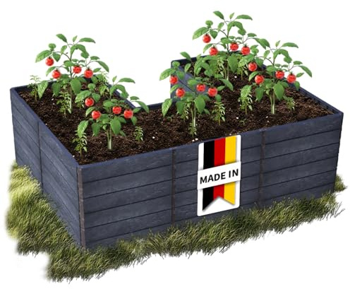 Garantia Ergo Quadro U L 75 Hochbeet Stone, inkl. Flora Wassersparsystem | Blumentopf, Hochbeete für Garten, Pflanzkübel Groß Außen, Blumenkasten, Blumentopf Hoch, Blumenkübel, Blumenkübel Outdoor