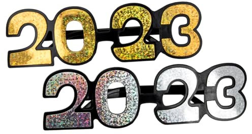 Ciieeo 4 Stück 2023 Neujahrsbrille Lustige -requisite Brillengestelle Brille Für Das Neue Jahr Kreative Brillen Neujahrsparty-brille Cosplay-brille Pc-rahmen Aus Kunststoff