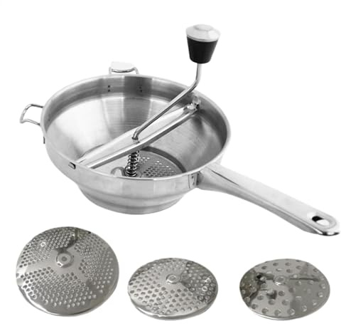 Lebensmittelmühle – Edelstahl-Lebensmittelmühlen Mit 3 Mahlscheiben, Kartoffelreis, Marmeladenmaschine, Rotierende Lebensmittelmühle Für Tomatensauce, Kartoffeln, Babynahrung Oder Konserven