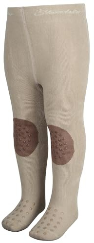 Sterntaler Baby Krabbelstrumpfhose Unisex – mit ABS-Noppen an Knie, Spann und Sohle – Motiv Bär – Innenfutter für Komfort – sandfarben, Größe 80