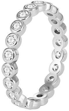 Whoiy Moissanit Vorsteckring Weißgold 585 Damen, Ring Frauen Valentinstag 14 Karat Ewigkeit Größe 62 (19.7)