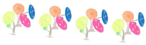 Sosoport 8pcs Betta Fish Tank Decorations Betta Mushroom Hammock Resting Bed Accessory Suction Cup