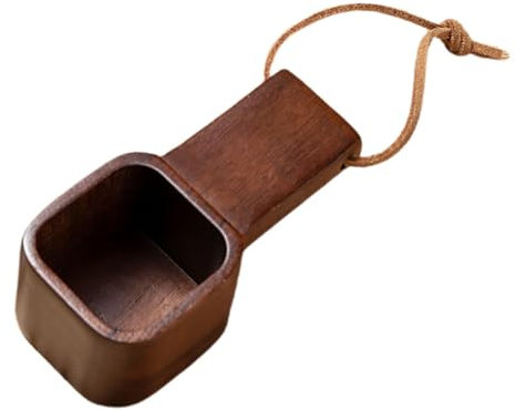 iplusmile Cuillère à Café Cuillère à Café Mesurette De Farine Cuillères à Mesurer à Long Manche Cuillères En Bois Tasse à Mesurer D'une Demi-tasse Mesurette De Farine En Bois Dark Brown