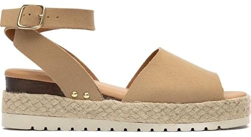 V.GAN Vegan Dragon Espadrille Sandaler, Taupe, 41 EU