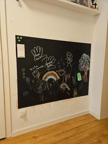 MagChalk – Selbstklebende Magnet- & Kreidetafel in 40 Größen | Schreibtafel Kinder Tafel schwarz beschreibbar, klebend abwischbar, magnetisch (100x50cm)