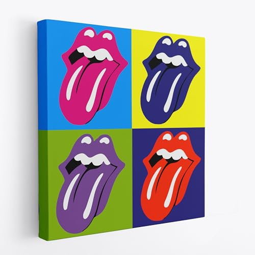 Artis Laboratory Andy Warhol Riproduzione Kisses 50x50cm - Quadro su Tela in Cotone con Telaio, Pronto da Appendere, Quadri Moderni Soggiorno, Arredo Casa Ufficio, Eco-Friendly, Made in Italy