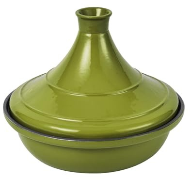 SXTYYH Fonte Pot En émail Maroc Tajine for La Cuisson Plat Tajine for Cuisinière Et Four, rehausse Le Goût for Une Qualité Digne D'un restaurant(Vert,24cm)