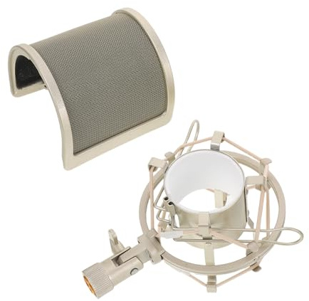 ULDIGI Filtro Antipop para Micrófono Protector de Viento Microfono Kit de Montaje para Micrófono de Radiodifusión Filtro Antipop Forma Kit de Protección Viento de Grabación Vocal