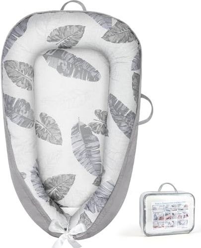 URMYWO Baby Essentials für Neugeborene, Baby Nest Pod, Baby Liege für 0-12 Monate Jungen Mädchen, Atmungsaktiv & Weich Reisebett, Baby Geschenke