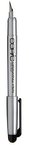 Copic Drawing Pen F01, Negro, Pluma de Dibujo con plumín Duro y Tinta pigmentada Resistente al Agua