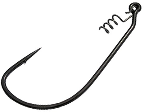 Gamakatsu Super Line Spring Lock - Offsethaken mit Schraubspirale für Gummifische & Jigs, Offset Haken für Gummiköder, Jighaken, Größe/Packungsinhalt:Gr. 6/0-3 Stück