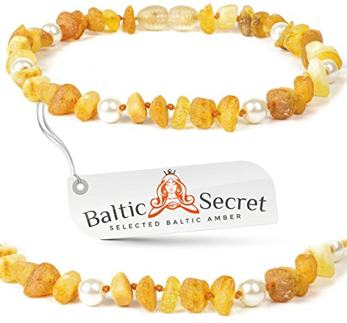 Bernsteinkette Hund - Bernstein Halsband für Hunde & Katzen mit Perlen - Hundehalsband für große und kleine Hunde aus Rohbernstein