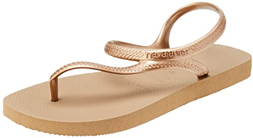 Havaianas - Flash Urban, Sandalias Cómodas, Elegantes y Versátiles, Cierre en Tobillo, Tiras Metálicas Cruzadas, Mujer, Rose Gold, 41/42 EU