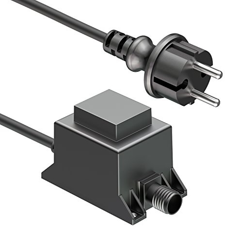 ledscom.de Transformateur/alimentation pour LED 20W pour système enfichable NEMO, fiche, 12V AC, noir, IP65