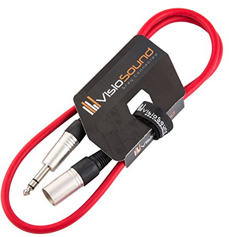 Cavo XLR Maschio a Jack 6.35mm TRS Stereo/Segnale bilanciato/Cavo Audio Cassa 1m Rosso