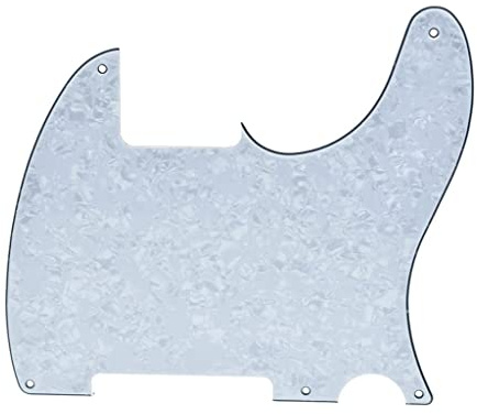 KAISH White Pearl Pickguard / Schlagbrett, 5 Löcher, ohne Pickup-Loch für Fender Esquire